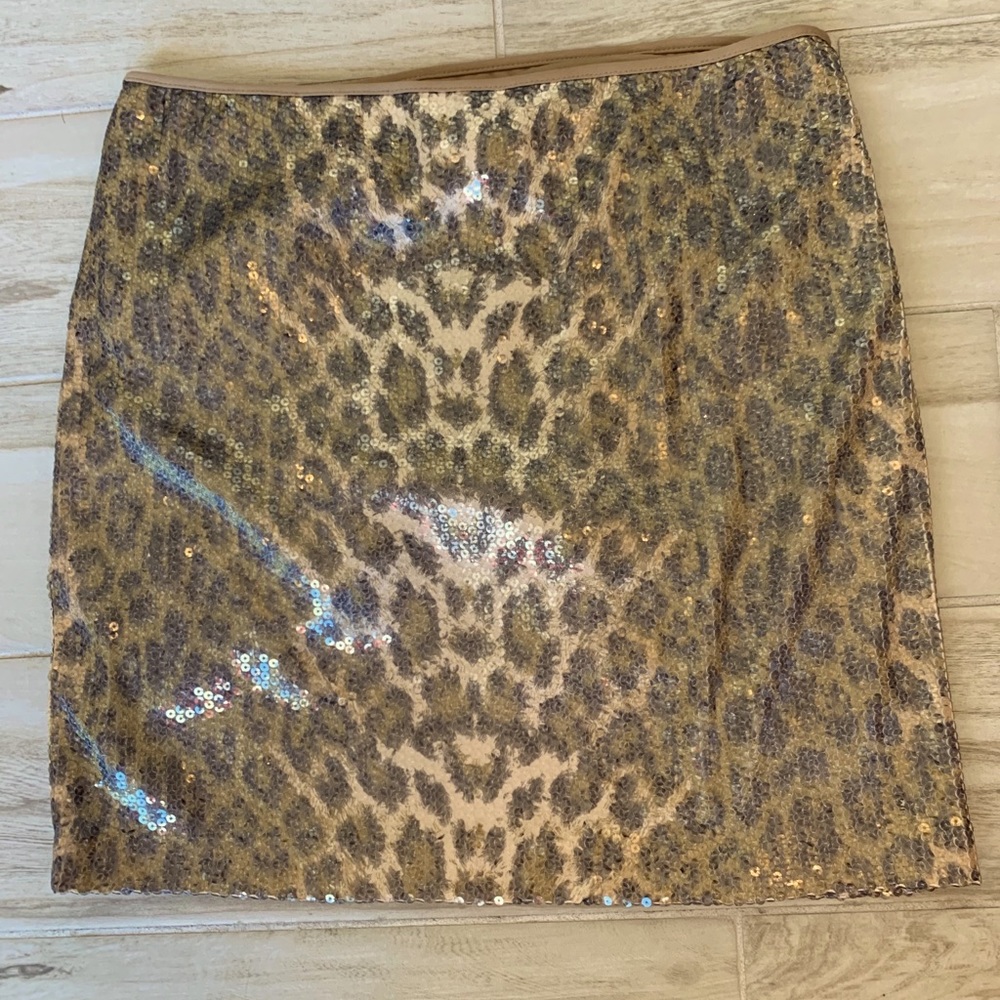 Boston Proper Side Zip Sequin Skirt